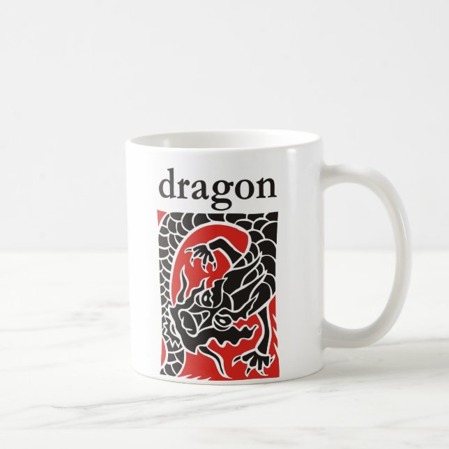 Tasse rouge de classique de dragon (Droite)