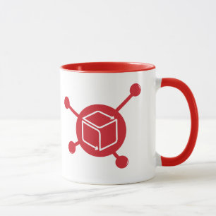 Tasse rouge de logo de source d'inventaire grande