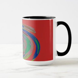 Tasse rouge de monogramme de conception de