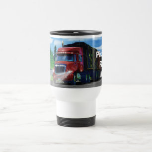 TASSE ROUGE DE VOYAGE DE CAMION DE GRANDE