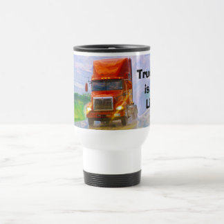 TASSE ROUGE DE VOYAGE DE CAMION DE GRANDE