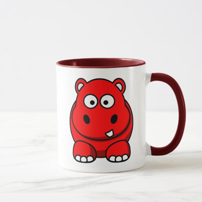 Tasse Rouge d'hippopotame (Droite)