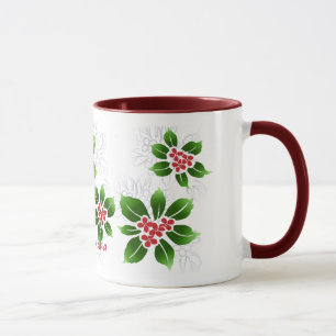 Tasse Rouge hawaïen de Noël de Mele Kalikimaka de houx