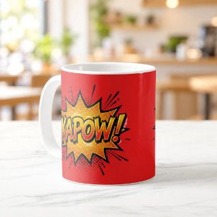 Tasse rouge KAPOW Bande dessinée Pop Art