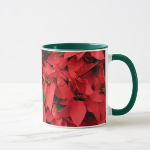 Tasse Rouge Poinsettias II Noël Fête Florale