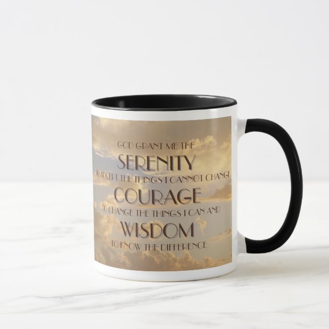 Tasse rougeoyante de prière de sérénité de ciel (Droite)