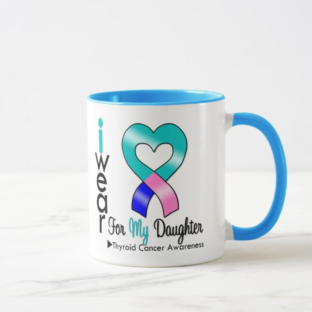 Tasse Ruban de cancer de la thyroïde pour ma fille (Droite)
