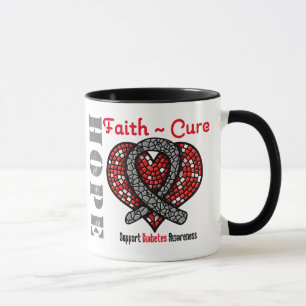 Tasse Ruban de coeur de traitement de foi d'espoir de