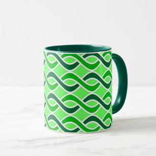 Tasse Rubans modernes du milieu du siècle, tons verts