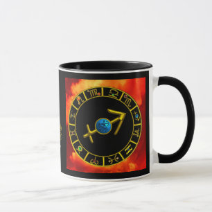 Tasse SAGITTARIUS Gold Blue Zodiac Jewel Astrology Chart