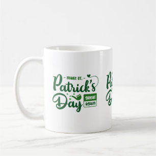 Tasse Saint-Patrick avec citation verte en gras