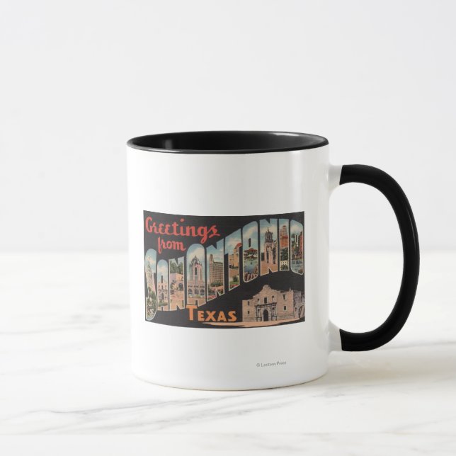 Tasse San Antonio, Texas - Scènes de grandes lettres (Droite)