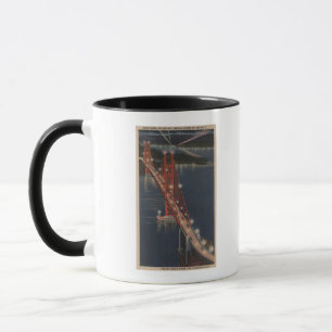 Tasse San Francisco, CA - vue de nuit de Golden Gate