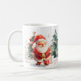 Tasse Santa et Renne à l'aquarelle
