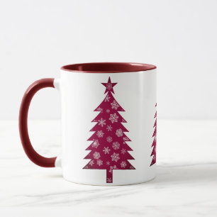 Tasse Sapin de Noël en Bourgogne avec Flocons de N