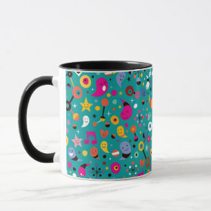 Tasse sarcelle d'hiver de motif de bande dessinée