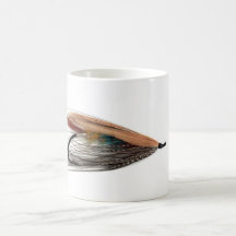 Tasse saumonée tricolore de mouche