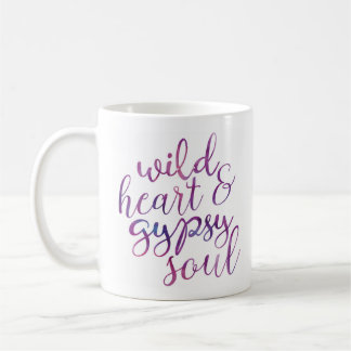 Tasse sauvage d'aquarelle d'âme de coeur et de