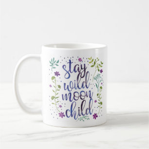 Tasse sauvage d'aquarelle d'enfant de lune de