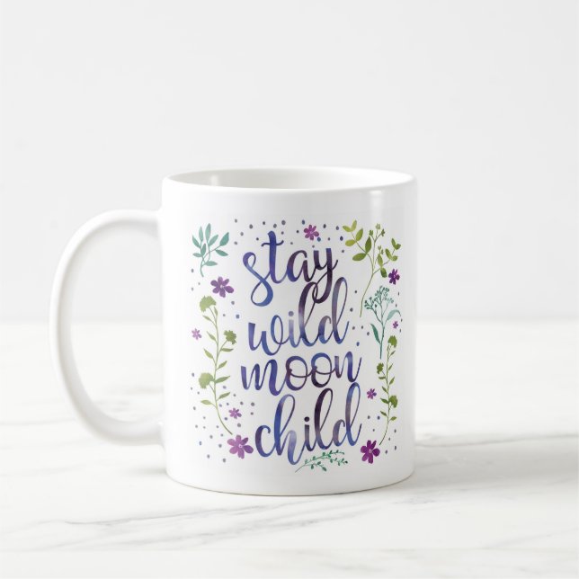 Tasse sauvage d'aquarelle d'enfant de lune de (Gauche)