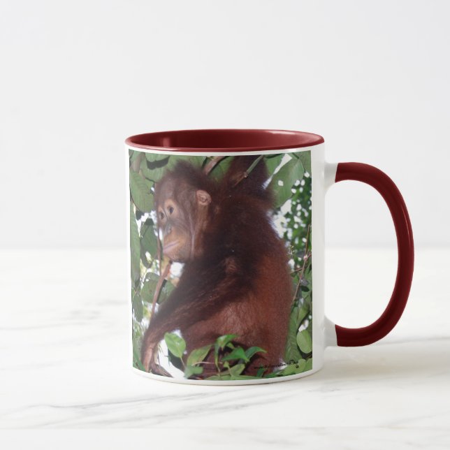 Tasse Sauvez la faune : orangs-outans mignons dans la (Droite)