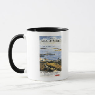 Tasse Scène aérienne d'affiche de chemin de fer de vil