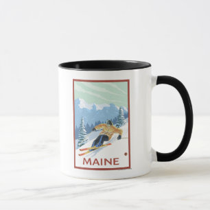 Tasse Scène de skieur du MaineDownhill