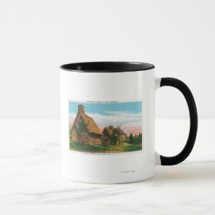 Tasse Scène de village des pionniers dans Forest River P