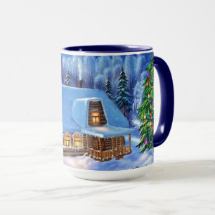 Tasse Scène hivernale de décembre Saisonnière Férié