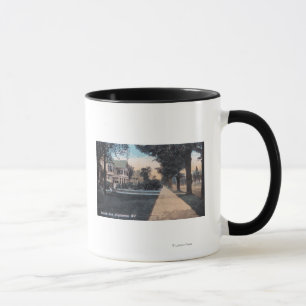 Tasse Scène résidentielle sur la commande de rive