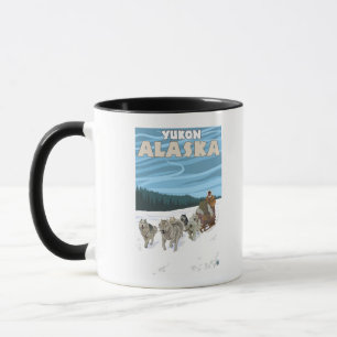 Tasse Scène Sledding de chien - le Yukon, Alaska
