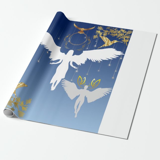 Tasse: schöne und graue Engel Geschenkpapier (Ungerollt)