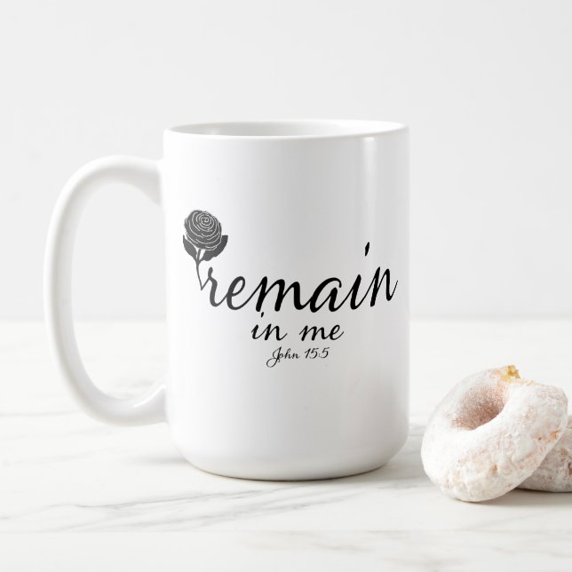 Tasse: Schrift - Verbleib am 15.5. Kaffeetasse (Mit Donut)