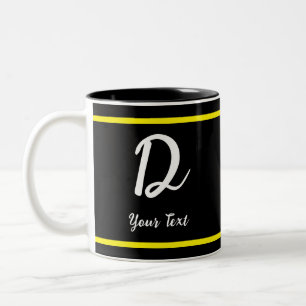 Tasse Schwarz mit Buchstabe D