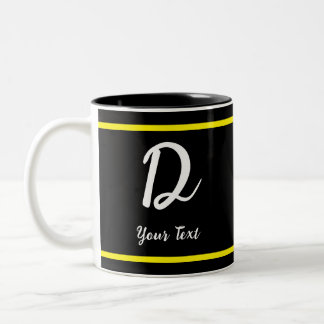 Tasse Schwarz mit Buchstabe D