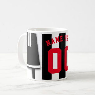 Tasse Schwarz-weiß Stripes für Soccer