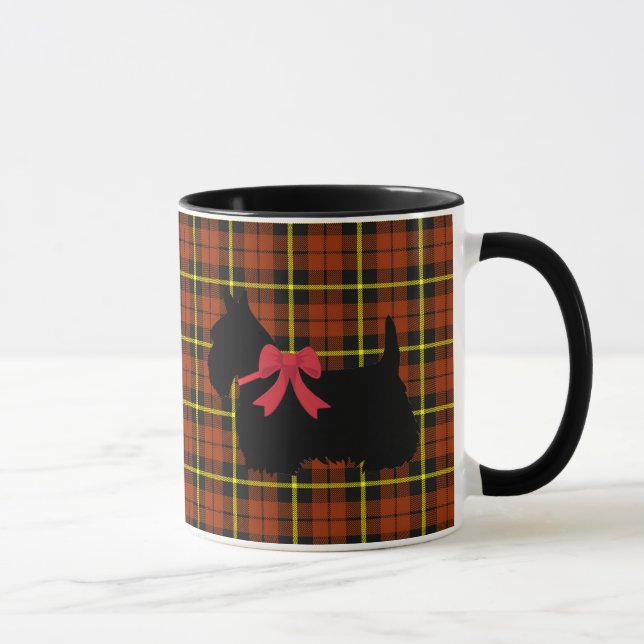 Tasse Scottish Terrier, Scotland dog, orange plaid (Droite)