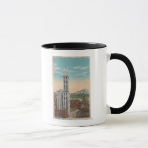 Tasse Seattle, vue de tour de WASmith et mont Rainier