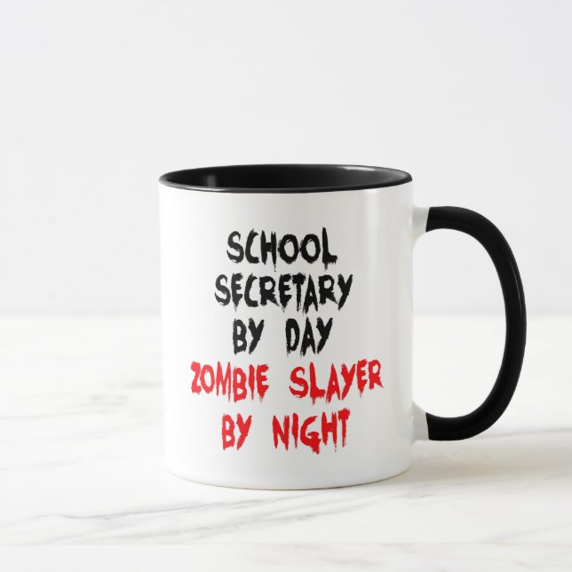 Tasse Secrétaire de l'école Zombie Joke (Droite)