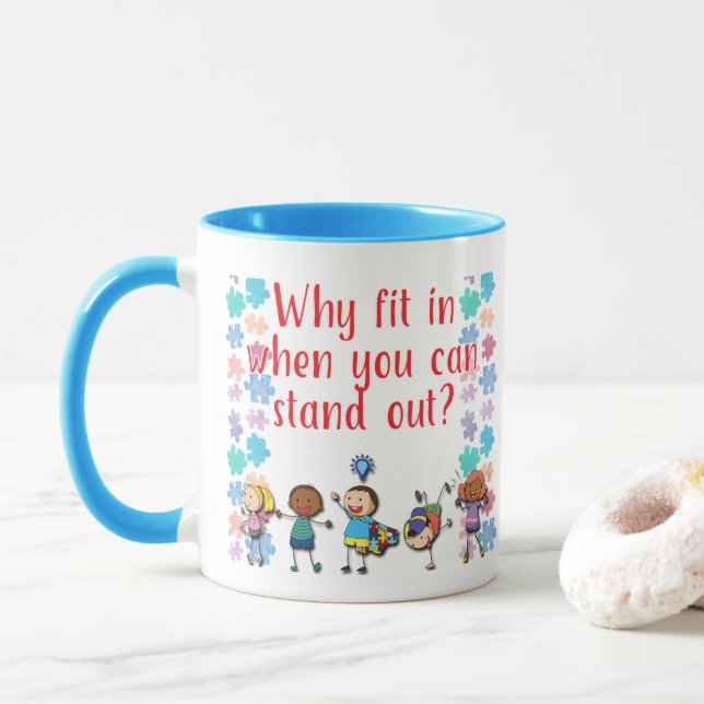 Tasse Sensibilisation sur l'autisme dans pourquoi (Avec donut)