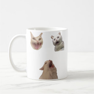 Tasse Set Chat qui Hurle Mème Drôle pour les Amate