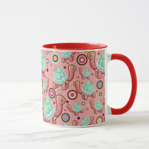 Tasse Shell en pastel fleurissent le motif de tortue
