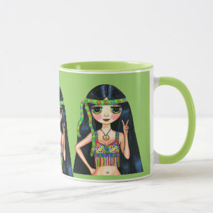 Tasse Signe de paix de clignotant de trois grandes