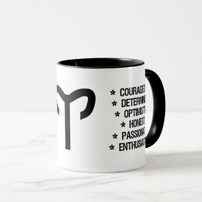 Tasse Signe de zodiaque de Bélier ("la RAM") (Devant droit)