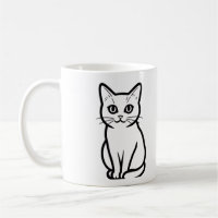 Tasse Silhouette de Chat Minimaliste