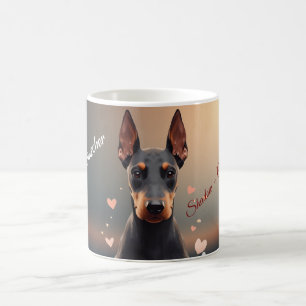 Tasse Silhouette de Doberman Pinscher Élégant – Pe
