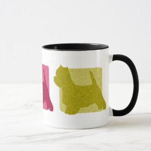 Tasse Silhouettes colorées de Terrier blanc de montagne