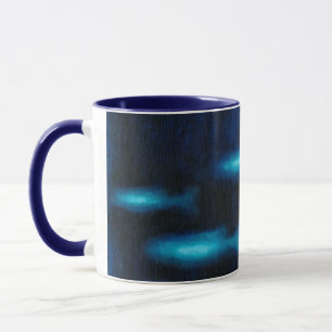 Tasse Silhouettes translucides bleues de poissons