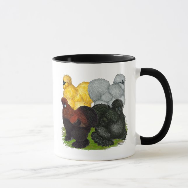 Tasse Silkies :  Coqs assortis (Droite)