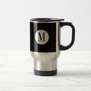 Tasse simple de monogramme de filet noir